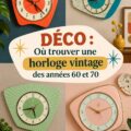 Horloge vintage des années 60 sur un mur décoratif