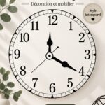 Une horloge vintage en bois sur un mur décoré, ajoutant charme à l'intérieur.