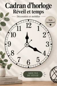 Une horloge vintage en bois sur un mur décoré, ajoutant charme à l'intérieur.