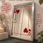 Miroir d'affirmation décoratif avec mots positifs et cadre vintage
