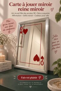 Miroir d'affirmation décoratif avec mots positifs et cadre vintage