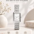 Montre Fossil Raquel en acier inoxydable sur un fond neutre