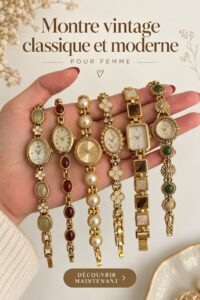 Montre vintage moderne pour femmes avec un design élégant et intemporel.