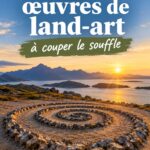 Une œuvre de land-art colorée intégrée dans un paysage naturel