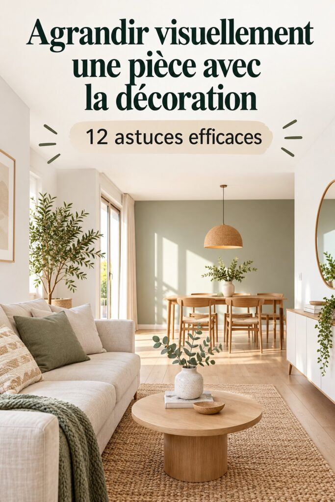 Pièce décorée avec des couleurs claires et des miroirs pour une impression d'espace