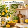 Cuisine décorée avec des motifs de citron frais et lumineux