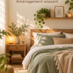 Chambre apaisante avec des couleurs douces et une déco chaleureuse