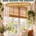 Vue d'une pièce décorée avec des rideaux originaux et des éléments de décoration de fenêtres