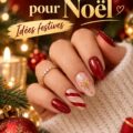 Ongles en gel avec un design festif pour Noël