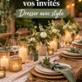 Mise en table élégante avec des fleurs et de la vaisselle raffinée