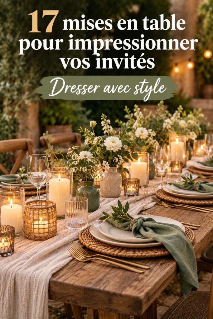 Mise en table élégante avec des fleurs et de la vaisselle raffinée