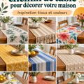 Chemins de table variés sur une belle table à manger
