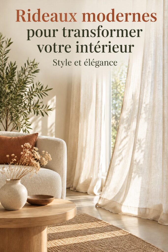 Un salon décoré avec des rideaux Bonsoirs, créant une ambiance chaleureuse