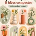 Vases compacts décorant un petit espace avec des fleurs colorées