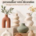 Vases modernes aux designs originaux sur une table décorative