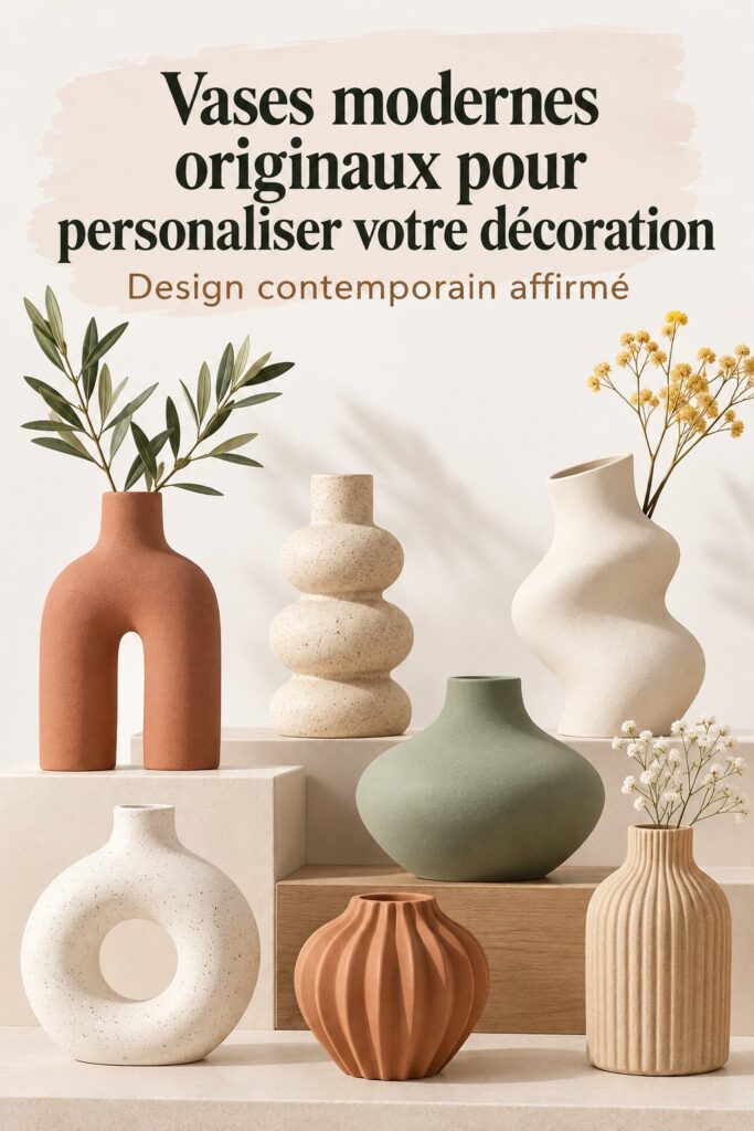 Vases modernes aux designs originaux sur une table décorative